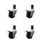 Service Caster 3'' SS Soft Rubber Swivel 1-5/8'' Expanding Stem Caster Set Total Lock Brake, 4PK SCC-SSEXTTL20S314-SRS-158-4 - alternate 1